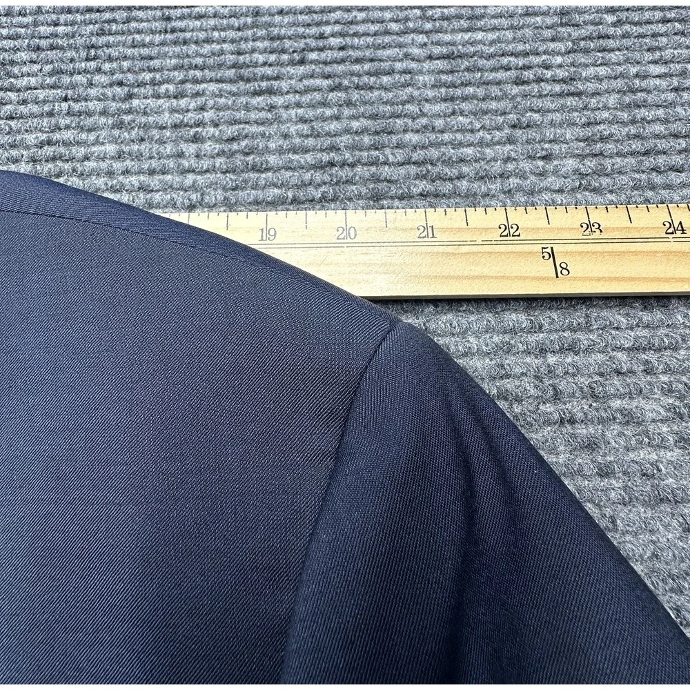 Awearness Kenneth Cole Suit Jacket Mens 46 Long Blue Wool Blend Slim Fit Stretch